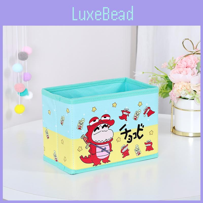 Cute Pajamas Crayon Shin Chan Shiro Striped Pattern Foldable Desktop Storage Box For Desk And Makeup Supplies