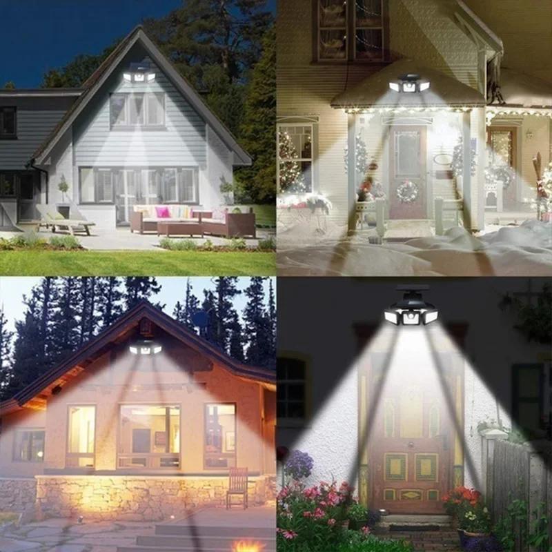 138LED Solar Lights Outdoor Motion Sensor Human Induction Adjustable Head IP65 Waterproof Solar Power Wall Lamp
