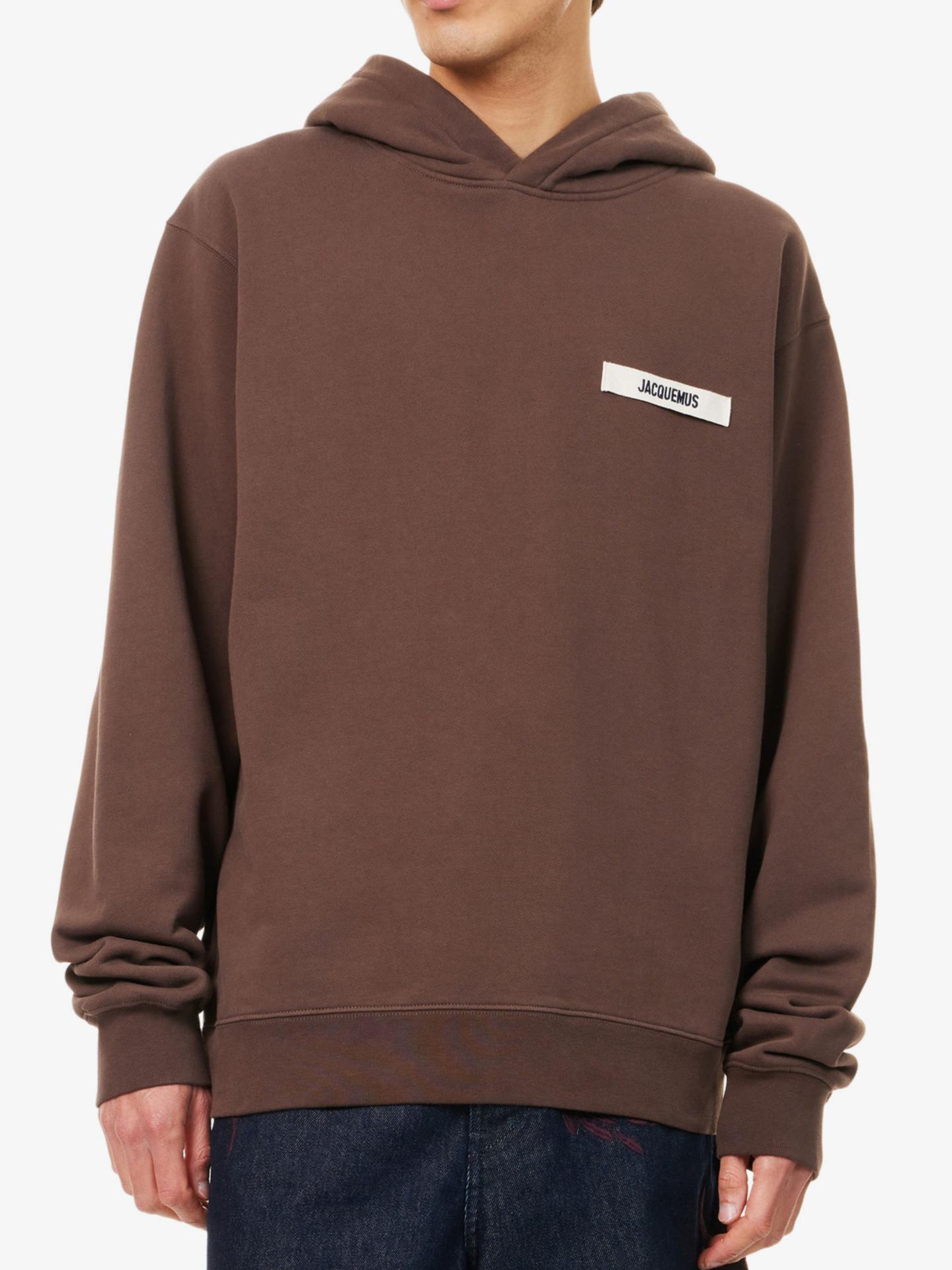 

Чоловіча худі Jacquemus - Унісекс, Американський кежуал, З довгим рукавом (В наявності Рання осінь 2025) Large темно-коричневого кольору