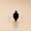 Black Onyx Coffin Ring 925 Sterling Silver, Faceted Coffin Cut Onyx Gemstone Ring, Gothic  Handmade Minimalist Statement Jewelry