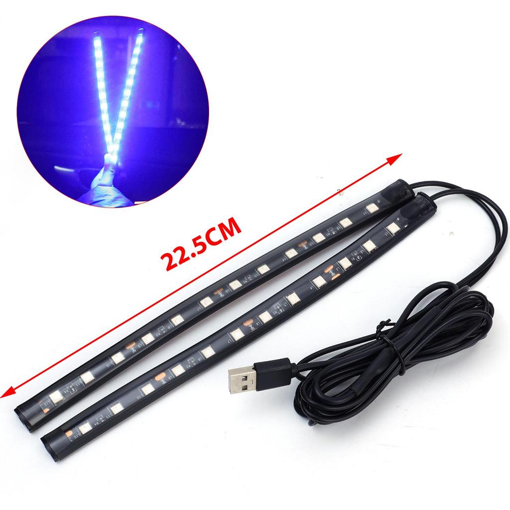 USB Auto Ambientebeleuchtung 1-zu-2 Mehrfarbige LED Innenraum Stimmungslicht Kit für Fußraum Armaturenbrett Plug Play Dekorative Beleuchtung für SUV