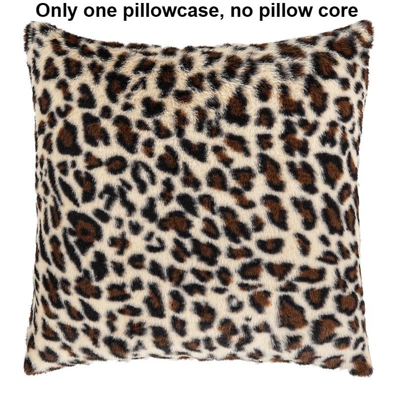1pcs Short Velvet Leopard Print Pillowcases, Soft Plush Sofa Pillowcases, Home Sofa Decoration Covers, Pillow Covers
