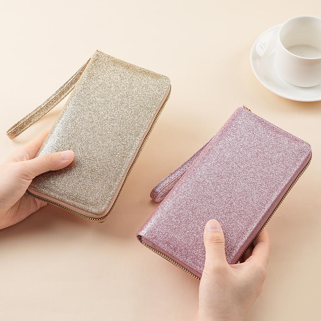 Women Wallets Long Wallet with Beads, Sequins & Glitter - Clutch Purse, Coin Pouch & Card Holder