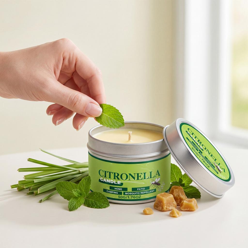 Citronella Candle Mosquito Repellent Candle for Outdoor Indoor Use Camping Patio Home Insect Control 50g 1 76oz