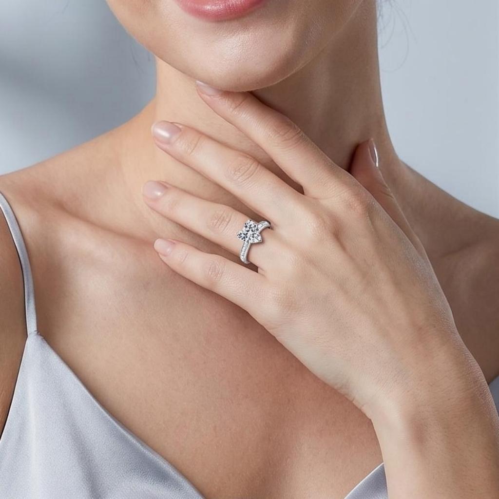 Copper Ring Heart For Women Cassic Wedding Jewelry Engagement Bands Fine Zircon Fashion Gift Party High Quality