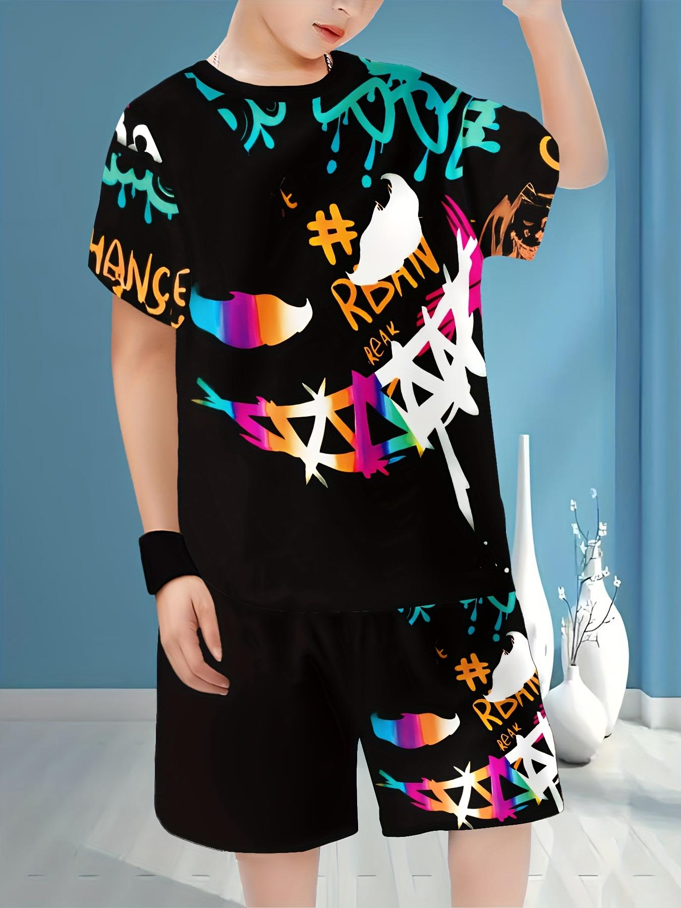 The 2026 summer new children s set features 3D printing, cool and comfortable, and is made of polyester and breathable 130