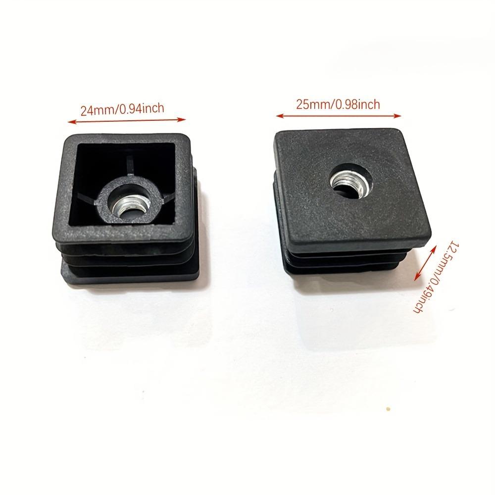 10 Pcs M8 Rubber Square Tube Plastic End Caps for Chair Table Legs Protective Pipe Plugs for Furniture Flooring Protection