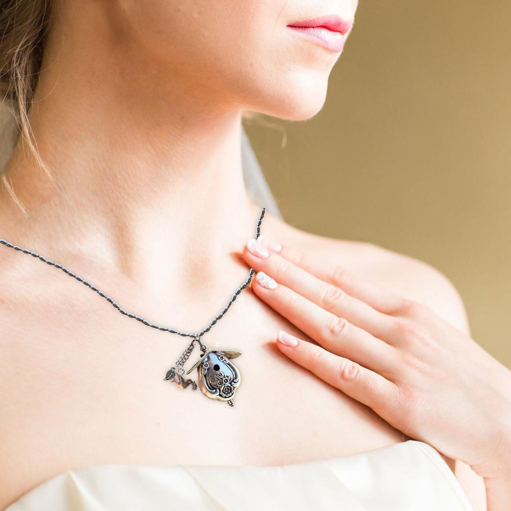 Birdhouse Necklace, 1951 Magnolia Silverware Pendant, Vintage Handmade Spoon Necklace For Bird Lovers And Jewelry Collectors