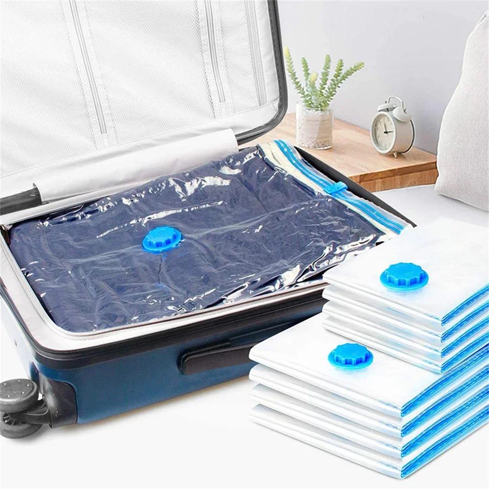 Clothes Vacuum Storage Bag Valves Transparent Edge Folding Organizer Organizers Home Organization Bags for Women Garden Makeup