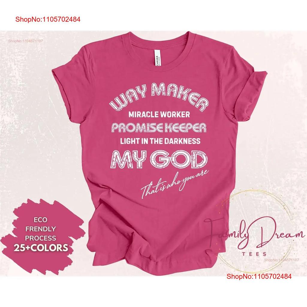 Way Maker Song T Shirt Miracle Worker Promise Keeper Faith Christian My God Easter Vintage Washed Comfortable Streetwear