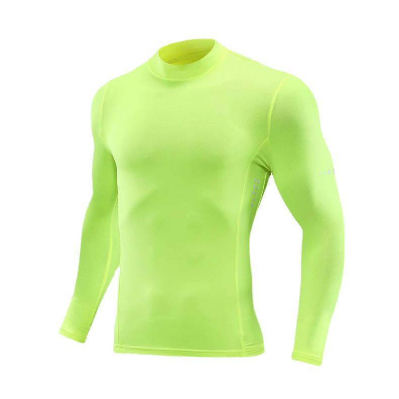 2024 Autumn Men's Quick-Dry Long Sleeve Fitness Top with Half-High Collar