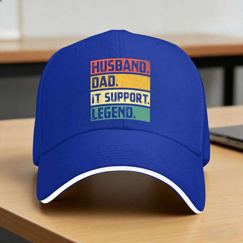 Husband Dad It Support Casual Baseball Cap Hiking Fishing Trucker Hat Summer Breathable Couple Women DIY Print Baseball Caps