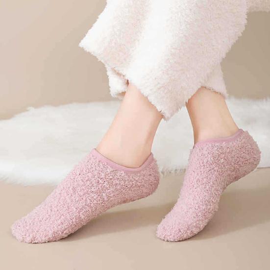 1 Paar Bodensocken Schweißabsorbierend Rutschfest Hochelastische Bündchen Flanellsocken Winter Indoor Warme Knöchelsocken Schuhwerk