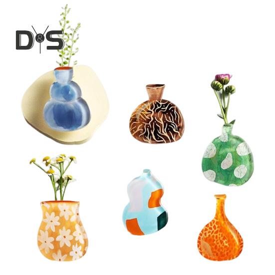 

6шт. Набор магнитов для ваз на холодильник, цветочные магниты на холодильник, сделай сам, очаровательные цветы для домашнего офиса, украшения для холодильника Sets