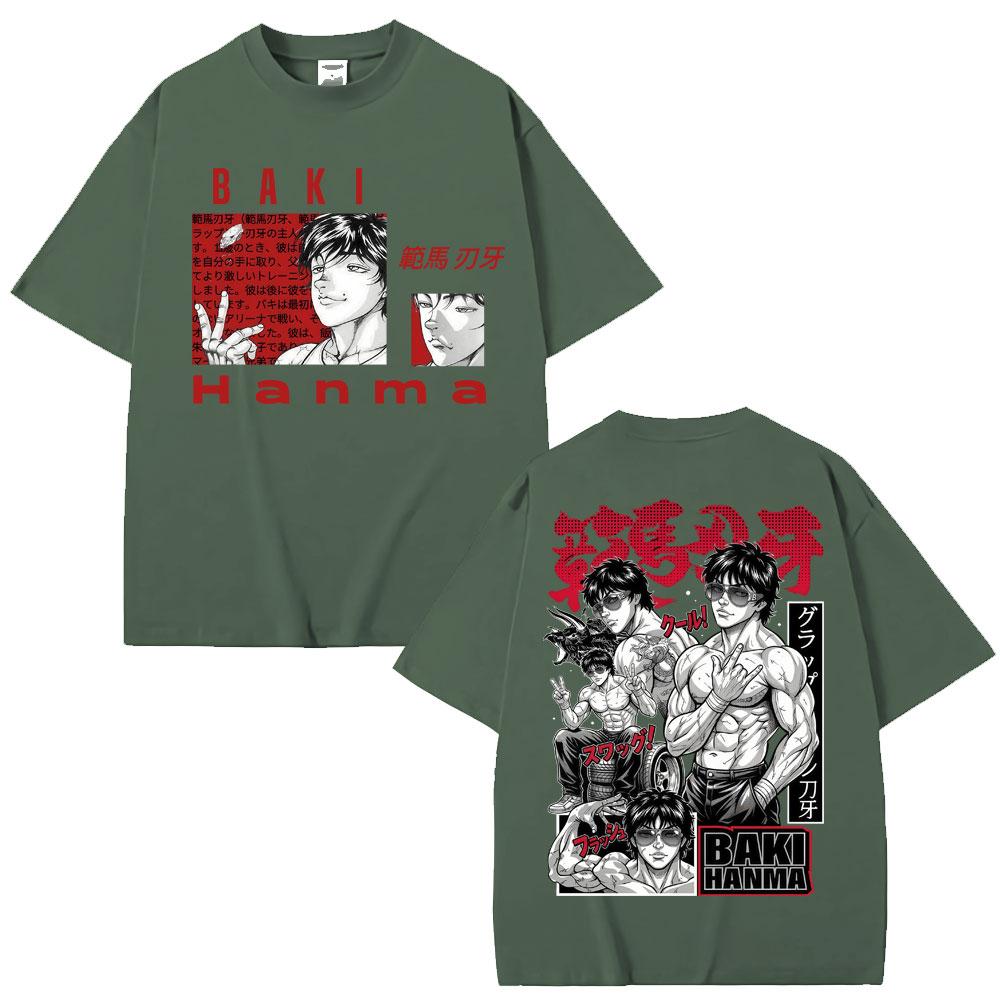 Anime Baki HaUnisex Harajuku T Shirts Vintage Unisexga Y2k Fashion T Shirt Unisex Women Oversized Cotton Casual Tshirt Streetwear Male