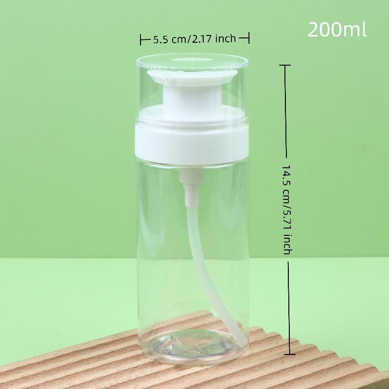150/200/300ml Transparent Flat Shoulder Press Lotion Bottle Empty Essence Water Facial Cleanser Dispenser Cosmetic Containers