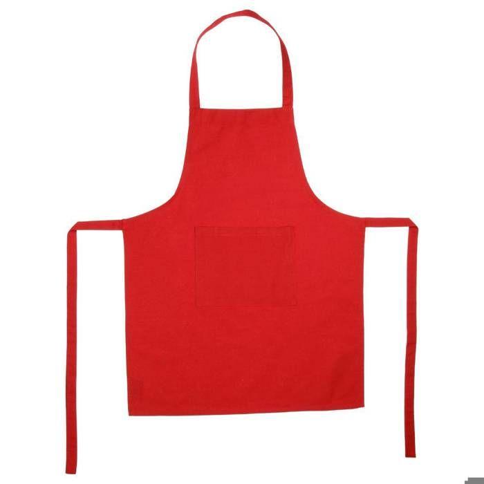 Tablier coton rouge 60x80cm - Atmosphera createur d'interieur