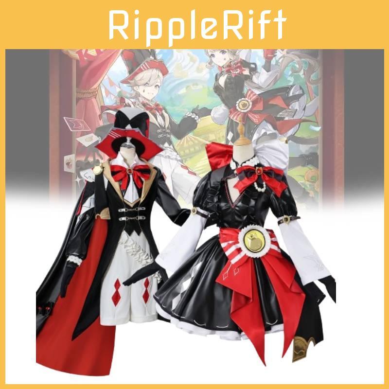 Lynette Genshin Impact Lyney Cosplay Costume Set Anime Role Play Clothing Girl