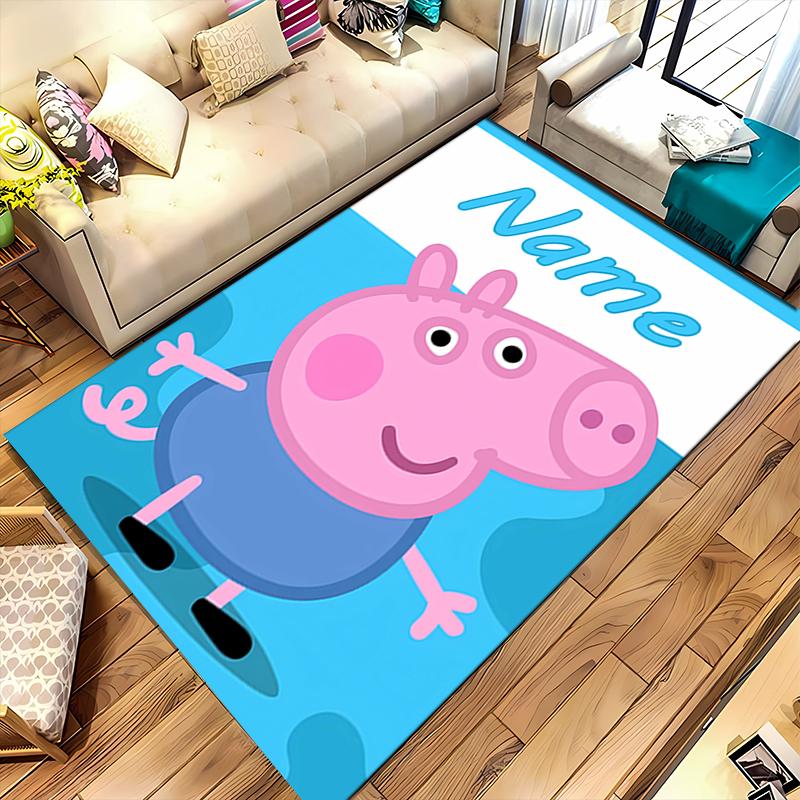 Custom personalization Peppa Pig Area Rug - Perfect For Kitchen, Bathroom,Laundry Room Decor Large Size Available,Gift All Seasons