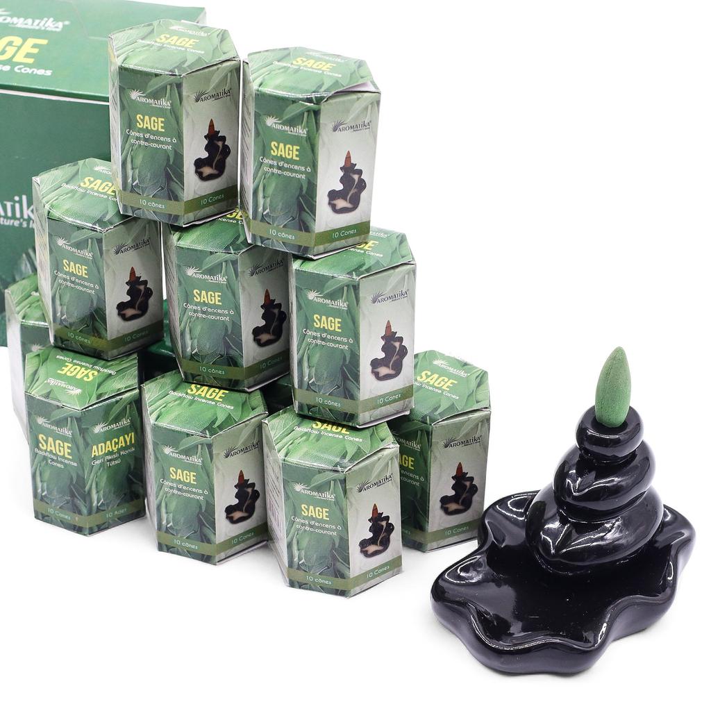 7x Backflow Incense Cones - Sage Masala 10 Count