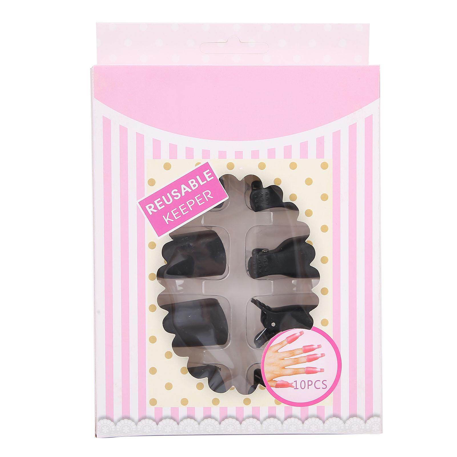 

10 шт., зажимы для снятия гель-лака, домашний маникюрный салон, УФ-гель, замачиваемый колпачок, инструмент для дизайна ногтей Black