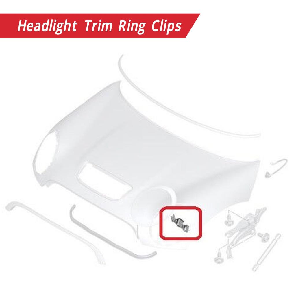 Headlamp Retainer Kit Headlight Trim Ring Clip Plastic Front Headlight Bezel Clip Headlight Trim