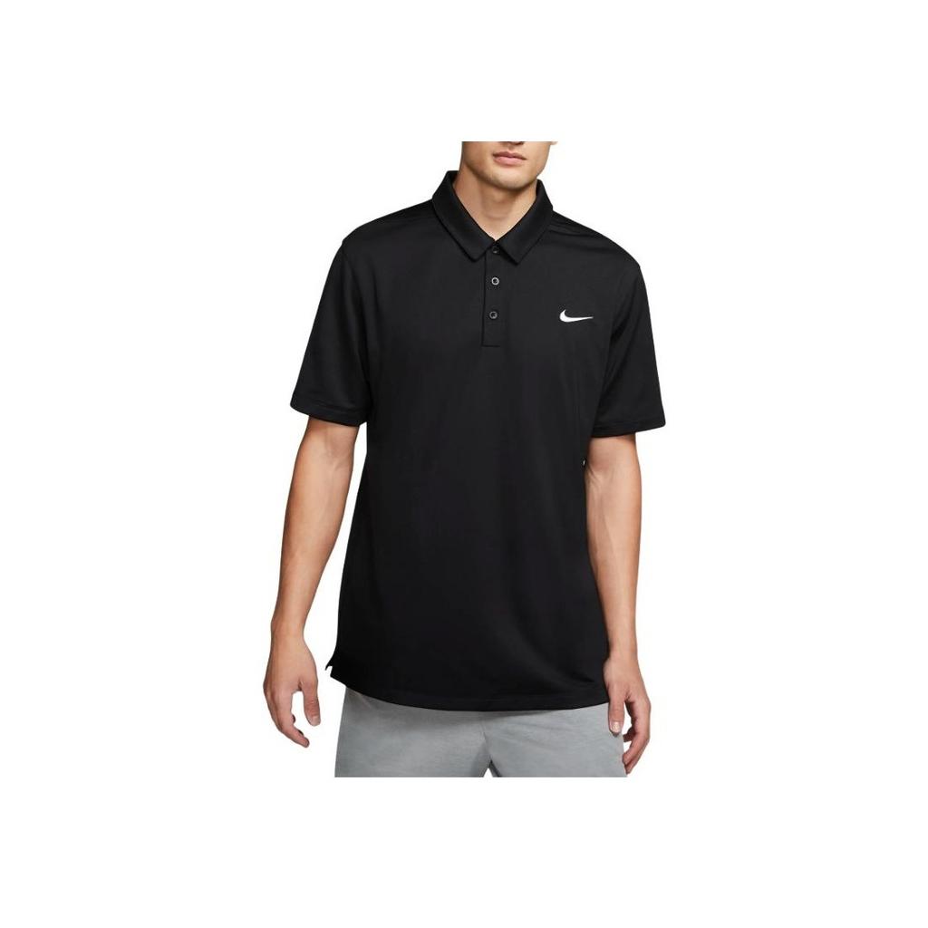 Nike Solid Color Polo Collar Short Sleeve Polo Shirt Men Tops Black CT4581-010