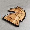 Wooden Horse Shaped Food Platter Rustic Horse Head Serving Tray Farmhouse Charcuterie Board with Multiple Compartments for Cheese Meats Fruits Nuts