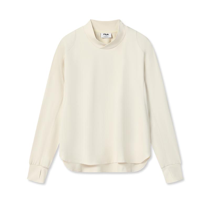 

FILA Minimalist Fashionable Personality Trendy Versatile Elegant Solid Color Casual Knit Long Sleeve T-Shirt Women Tops White F11W542202FIV S