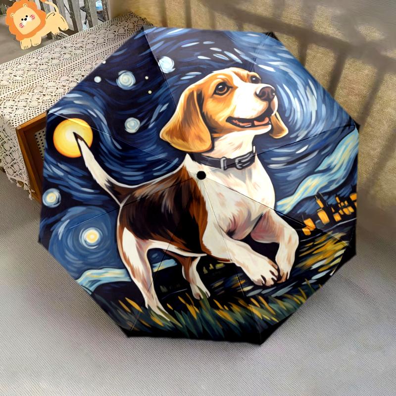 1PC cute dog pet puppy Umbrella Portable Folding Umbrella Iron Frame Hole Bone Structure Outdoor Home Umbrella A6