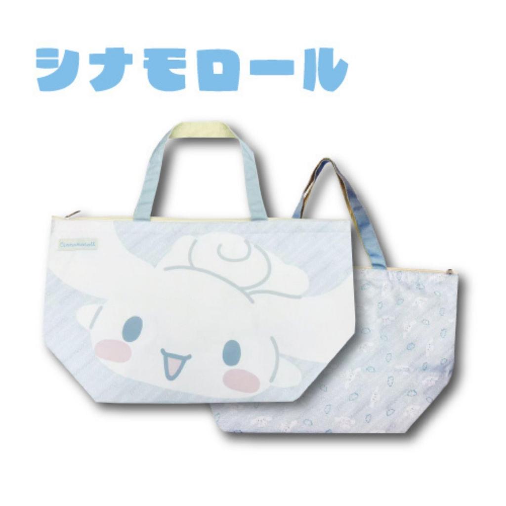 Hatayama Shoji Sanrio Insulated Big Tote Big Face H33 x W57 x 67203098 Bag, Cinnamoroll, Approx. D22cm,