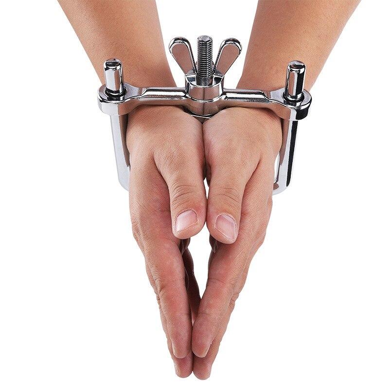 Zinklegierung verstellbare Bondage-Handschellen aus Metall für Erwachsene, alternatives Sexspielzeug, Keuschheitssklaven-Sexmöbel
