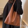 Shoulder Bag Korean Version PU Simple Casual Handbag Large Capacity Texture Solid Color Commuter Child and Mother Tote Big Bag