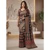 Saree premium din mătase Crap cu imprimeu digital Ajrak