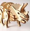 Tsukurundesu® Battery-Operated 3D Wooden Puzzle Dinosaur Series (D400 Triceratops) with Japanese Instructions