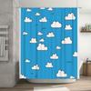 Shower Curtain Nature Clouds Blue Sky Scenic Backdrop Bathroom Decor Waterproof Fabric Washable Artistic Design Home Textile