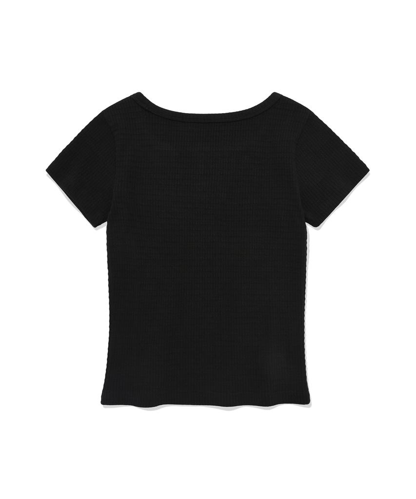 FALLETT Square Neck Tight Top Black