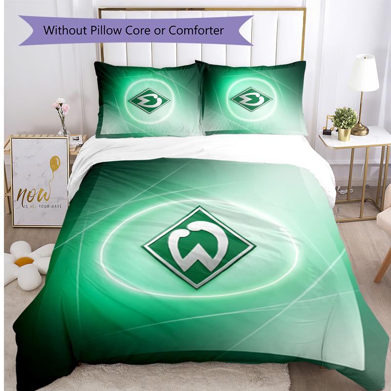 Set Lenzuola 3 Pezzi Stampato Werder Bremen, Comodo Set Copripiumino per Camera da Letto Amico della Pelle