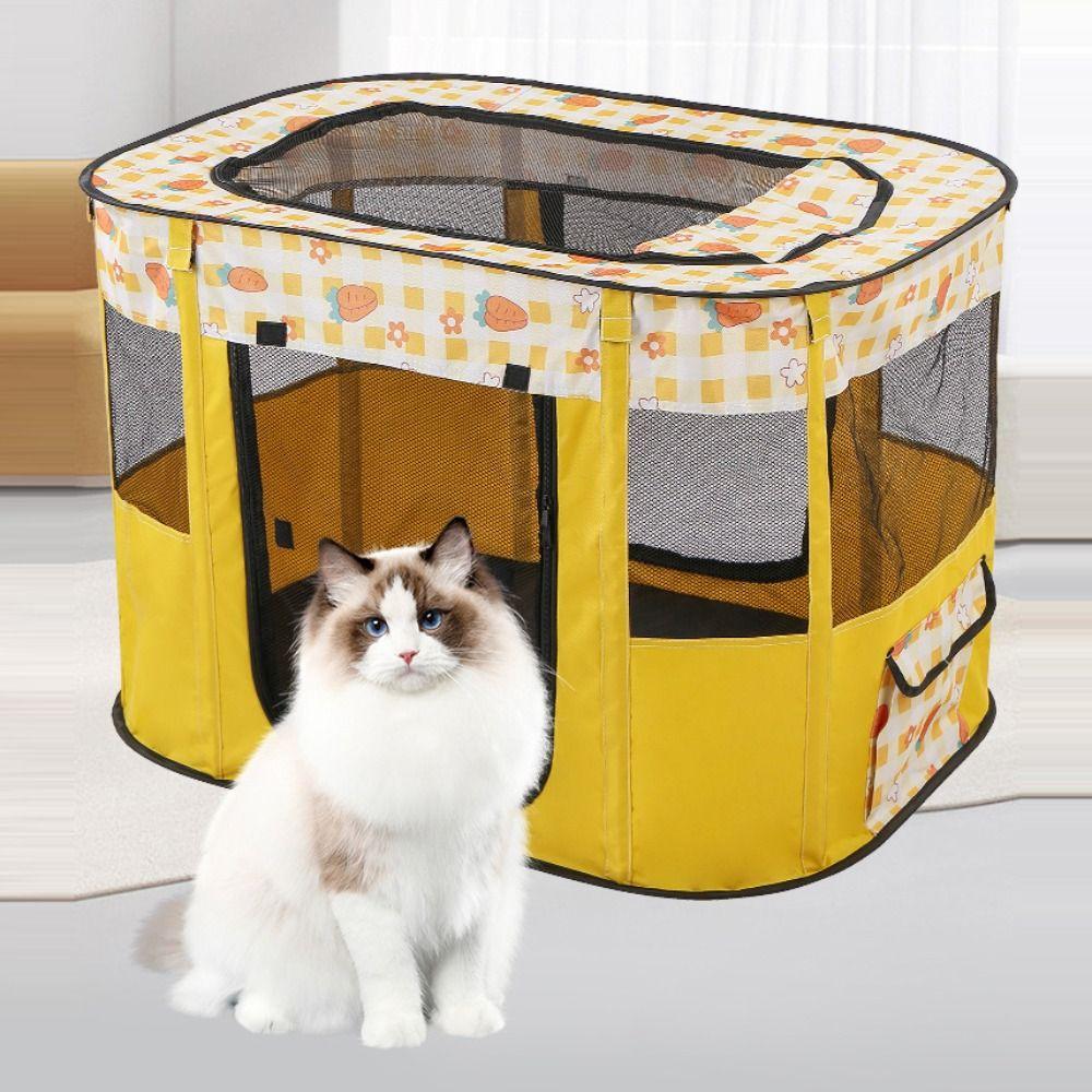 Rectangular Cat House Delivery Room Foldable Breathable Cat Villa Roller Shutter Door Mosquito Prevention Puppy Nest Puppy