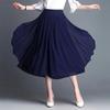 Elastic High Waist Slim Elegant Chiffon Capris Female Pants Skirts Women Summer Wide Leg Medium Long Leisure Loose Trousers