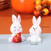 4/6Pcs/Set Cute Cartoon Auspicious Rabbit Micro Landscape Resin Crafts Diy Landscaping Decoration Home Gardening Accessories