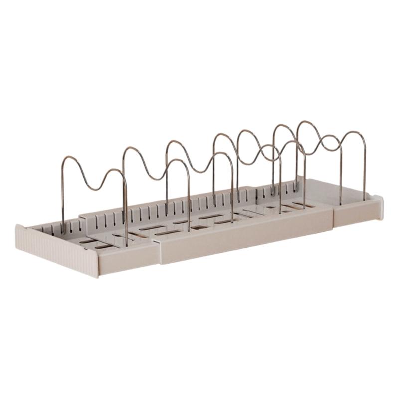 Expandable Pan Organizers Kitchen Cabinet Organizer with Multiple Divider Positions for Kitchen Cabinets, Countertops, and Under-Sink Storage
