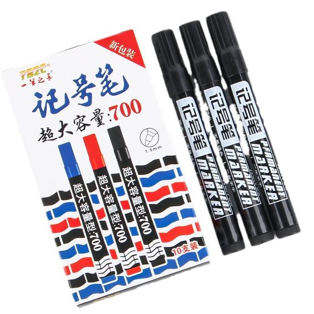 Refillable 700 Extra Bold Oil-Based Marker, Quick-Drying, Large Capacity, Big Tip, Blue/Black Pen