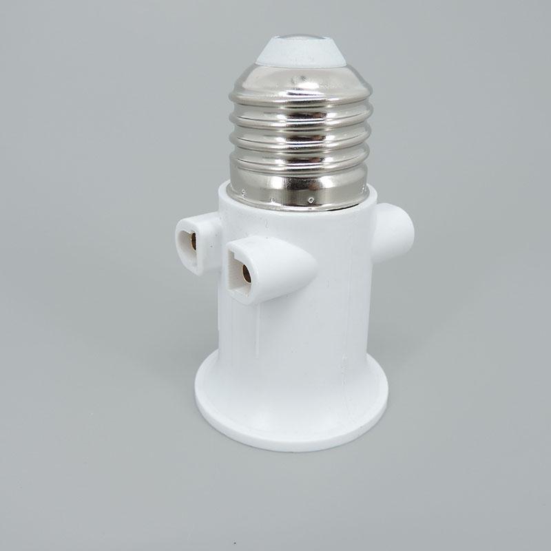 AC 100-240V E27 To E27 2-pin EU Plug LED Bulb Lamp Adapter Lighting ABS Holder Base Connector Screw Light Socket Conversion 4A P