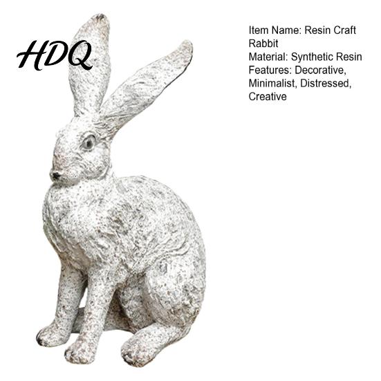 Courtyard Garden Ornament Bunny Decor Yard Rabbit Statue Outdoor Decorations Easter Resin