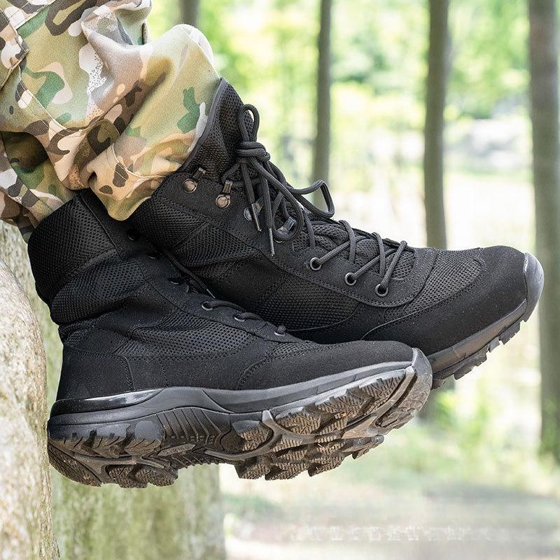 Fashion Men's outdoor shoes Breathable light desert boots Hiking shoes black camping boots Training shoes
