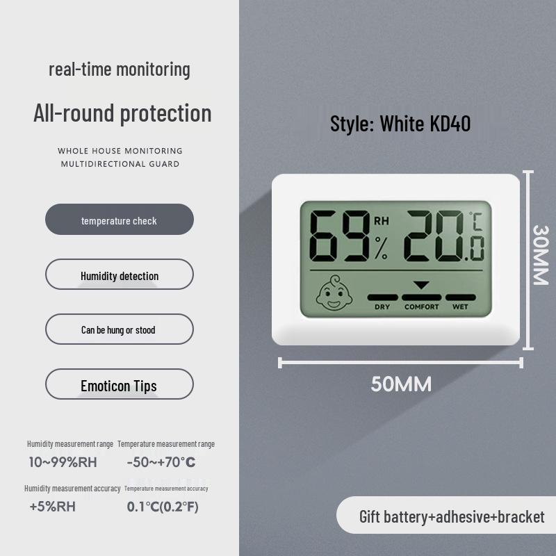 Termometru și Higrometru Digital Compact pentru Animal de Companie, Mașină și Frigider