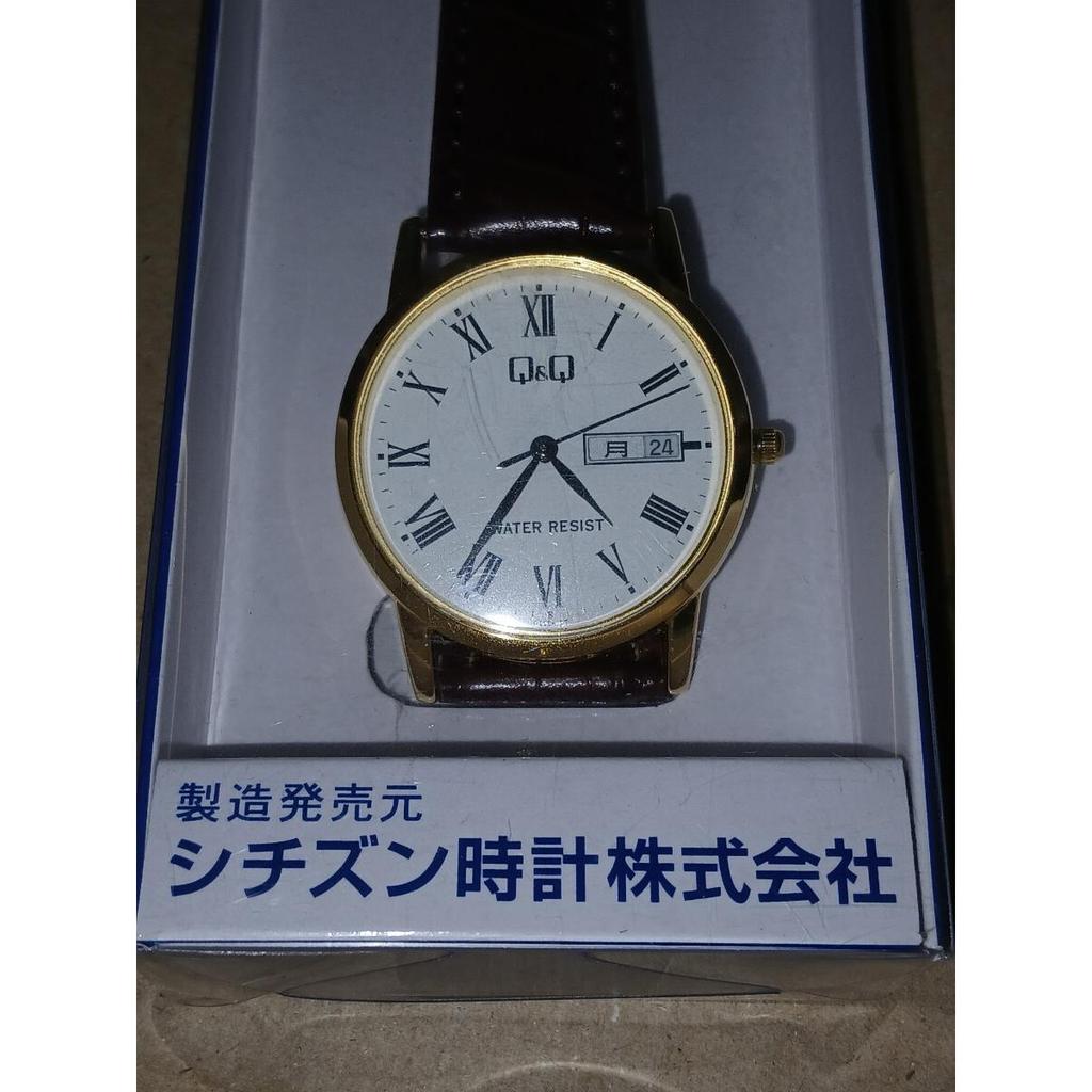 Used Wristwatch Analog Quartz Day-Date Roman Numerals CITIZEN Q&Q Case Outer Diameter 32mm Band Width 18mm Unused Unopened Q&Q