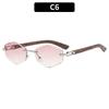 European and American fashion new frameless sunglasses personalized trimming high-end spicy sunglasses personalized versatile street shot glasses