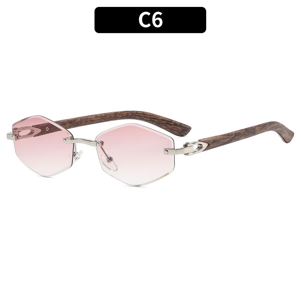 European and American fashion new frameless sunglasses personalized trimming high-end spicy sunglasses personalized versatile street shot glasses